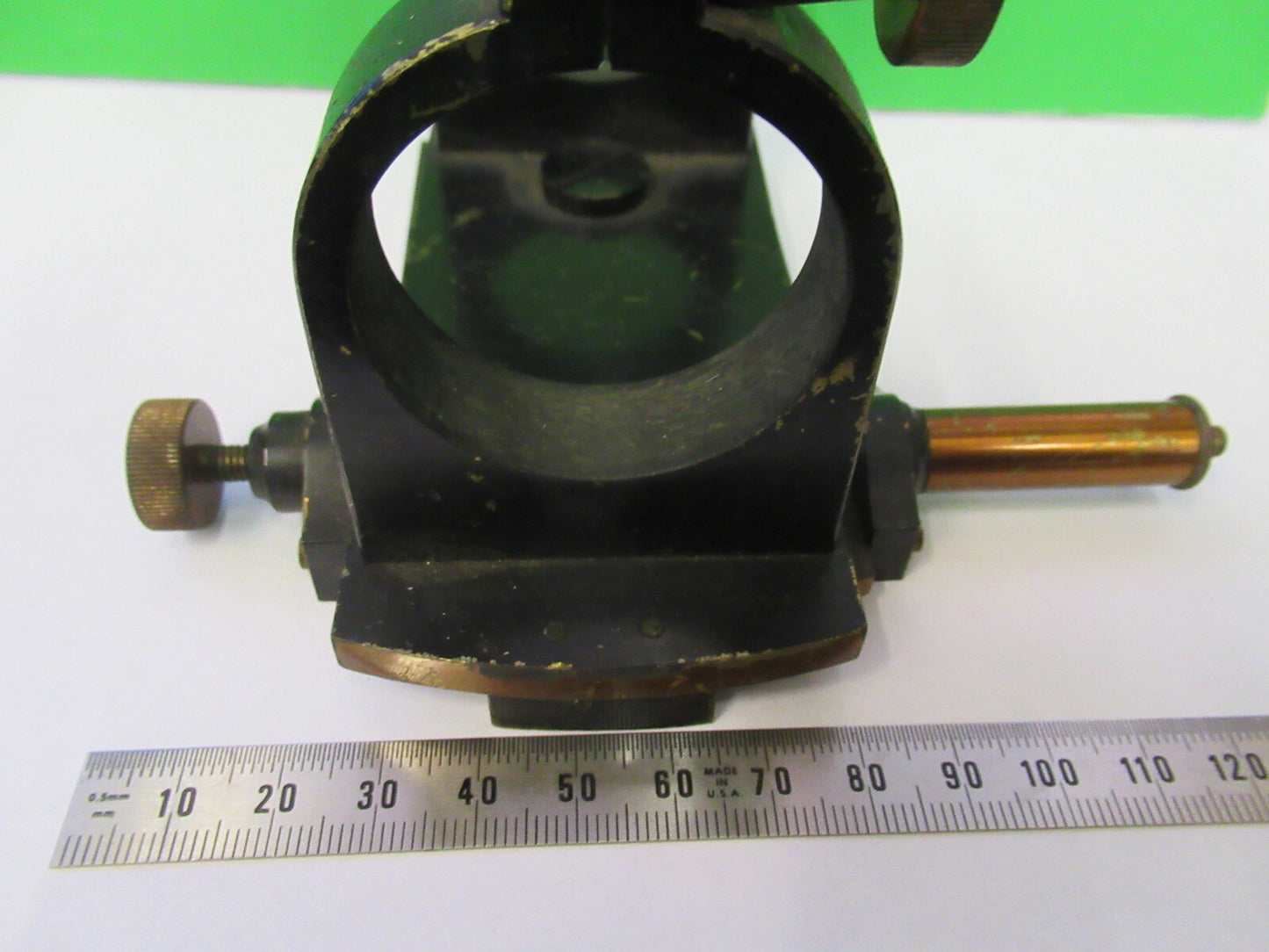 Antique Brass Stage Holder Unknown Rare Collimator Part