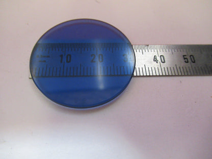 OPTICAL GLASS ZEISS BLUE FILTER MICROSCOPE PART OPTICS AS PICTURED Y5-A-53