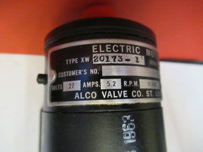 ALCO VALVE ELECTRIC MOTOR HIGH RPM XW20173-1 AIRCRAFT PART AS PICTURED #8Z-A-01