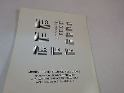 MICROSCOPE PART OPTICAL MICROSCOPY RESOLUTION TEST CHART OPTICS AS IS BN#K2-B-10