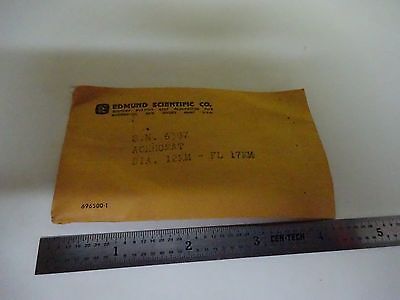 OPTICAL LENS EDMUNDS ACHROMAT 12 mm diameter FL 17 mm LASER OPTICS AS IS  BIN#W5