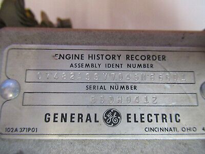 UH-60 ENGINE HISTORY RECORDER GENERAL ELECTRIC AIRCRAFT AS PICTURED PART P5-A-51