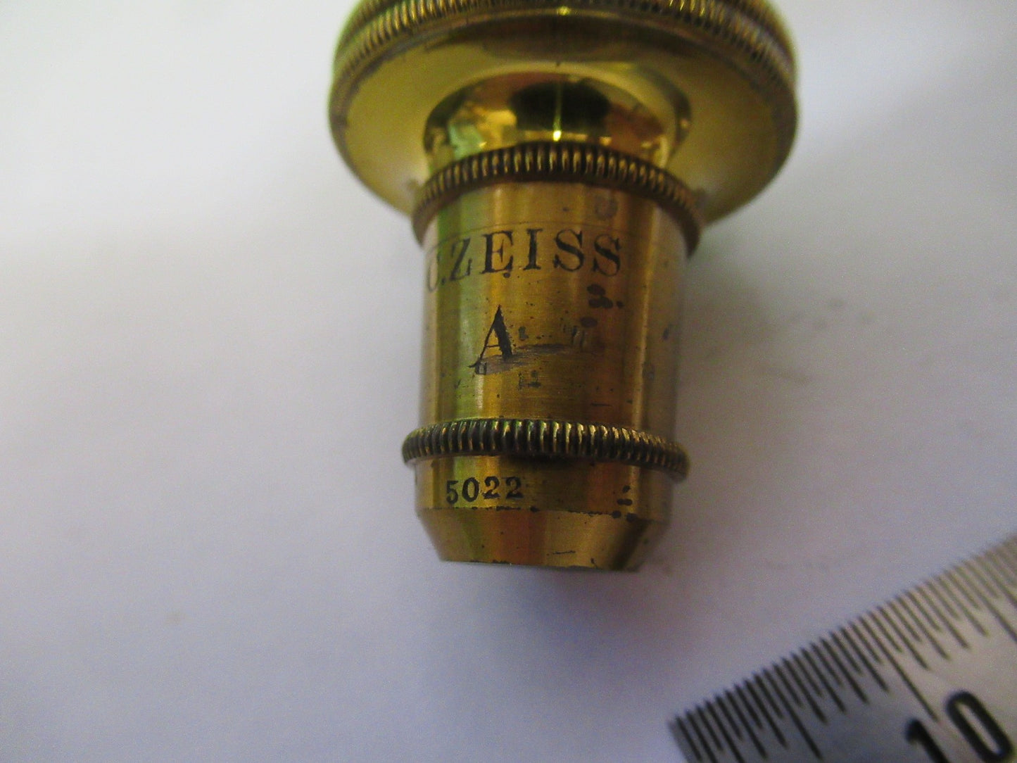 ANTIQUE BRASS OBJECTIVE CARL ZEISS 1900 RARE OPTICS MICROSCOPE PART W3-C-33