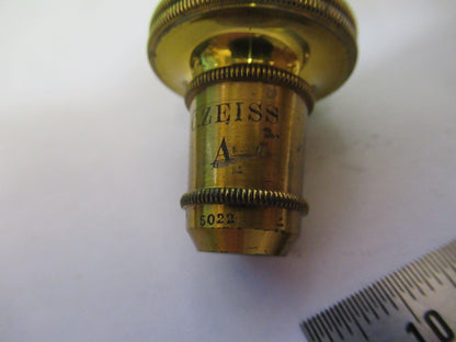 ANTIQUE BRASS OBJECTIVE CARL ZEISS 1900 RARE OPTICS MICROSCOPE PART W3-C-33