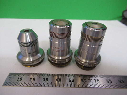 LOT 3 ea OBJECTIVES SPENCER AO MICROSCOPE PART AS PICTURED &R4-A-51