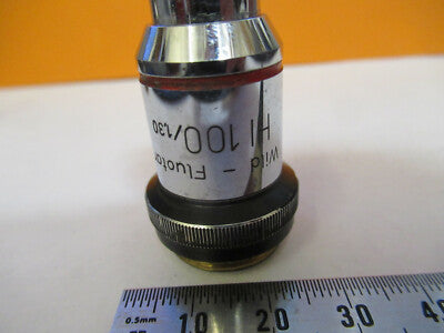WILD HEERBRUGG SWISS FLUOTAR 100X OBJECTIVE MICROSCOPE PART AS PICTURED &W3-B-21