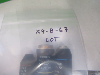 LEICA LOT 40X 10X 4X MICROSCOPE PART OBJECTIVE AS PICTURED X9-B-67