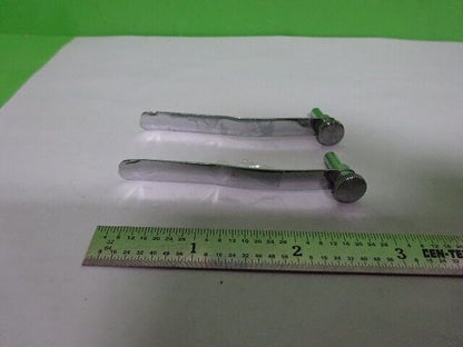 MICROSCOPE PART ZEISS GERMANY POLMI A PAIR CLIPS AS IS #AQ-17