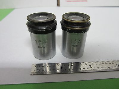PAIR EYEPIECES 15X MICROSCOPE OPTICS BIN#N1-20