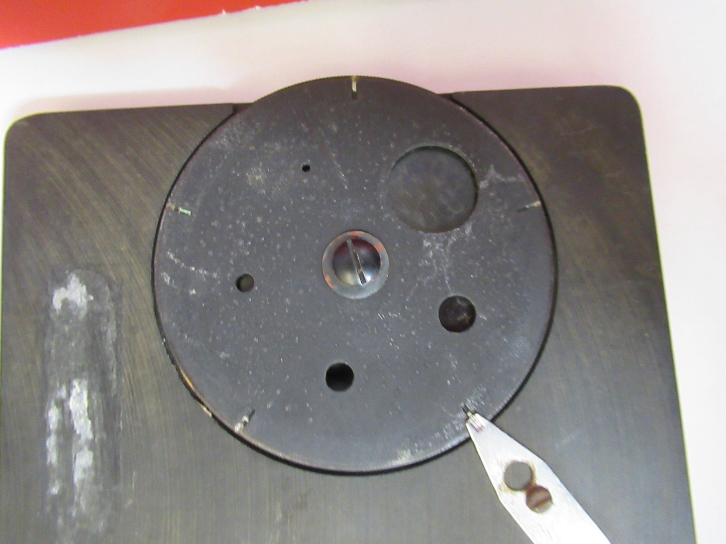 ANTIQUE SPENCER AO STAGE TABLE SPECIMEN MICROSCOPE PART AS PICTURED V7-A-74