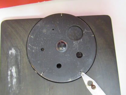 ANTIQUE SPENCER AO STAGE TABLE SPECIMEN MICROSCOPE PART AS PICTURED V7-A-74