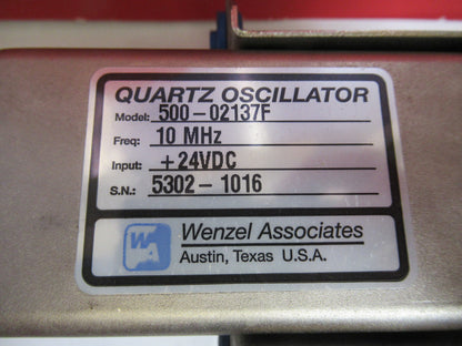 WENZEL QUARTZ OSCILLATOR MICROWAVE RF FREQUENCY 10 MHz  AS PICTURED T7-A-39