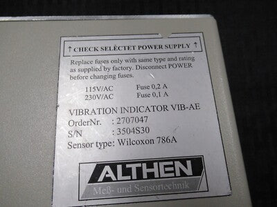 Althen Germany Reader Display Vibration Monitor Without Sensor