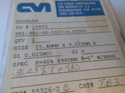 Cvi Optical Lens IR Wavelength 980nm Pro Laser Optics