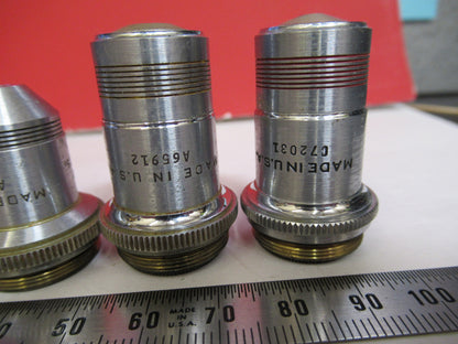 LOT AO AMERICAN SPENCER OBJECTIVES OPTICS MICROSCOPE PART AS PICTURED S4-B-77