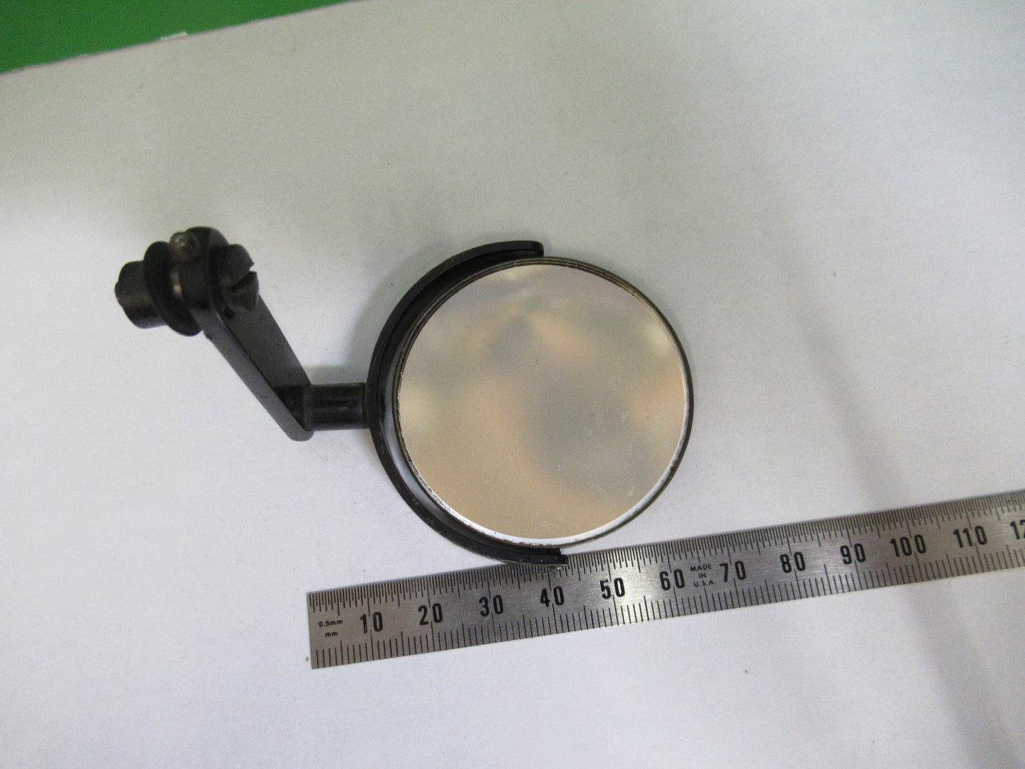 ANTIQUE BAUSCH LOMB MIRROR ASSEMBLY OPTICS MICROSCOPE PART AS PICTURED  V1-A-14