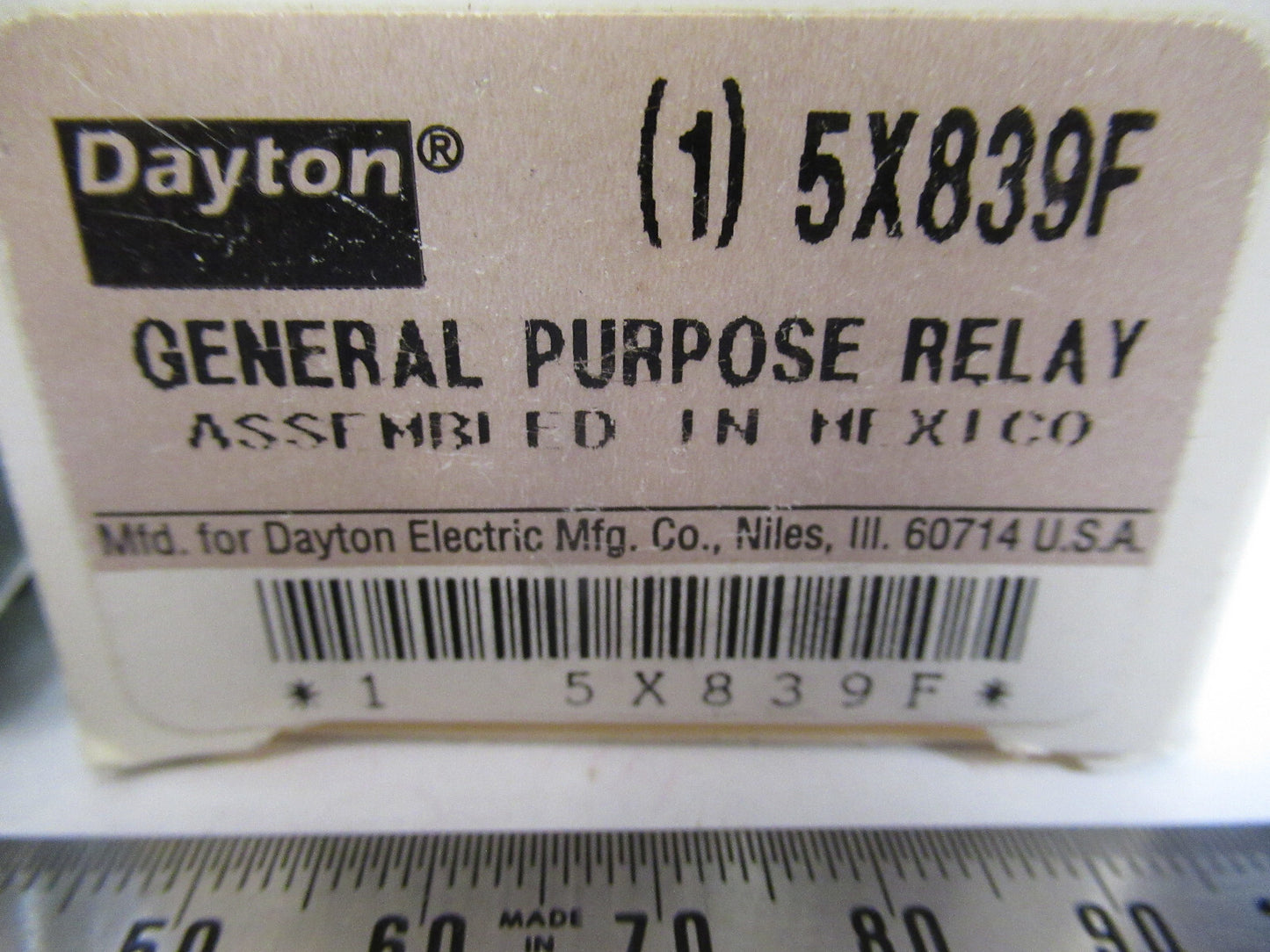 DAYTON GENERAL PURPOSE RELAY 5X839F AS IS BIN#Q4