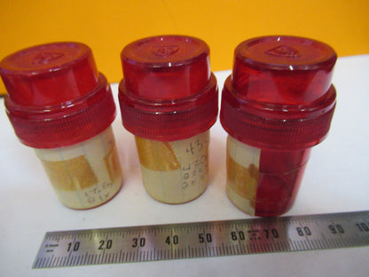LOT 3 EA PLASTIC AO EMPTY CANS AMERICAN OPTICS MICROSCOPE AS PICTURED X6-A-03