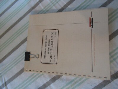 Collectable Rare Tracor Sulzer 2.5B 2.5C Frequency Standard Manual 1967 Bibli