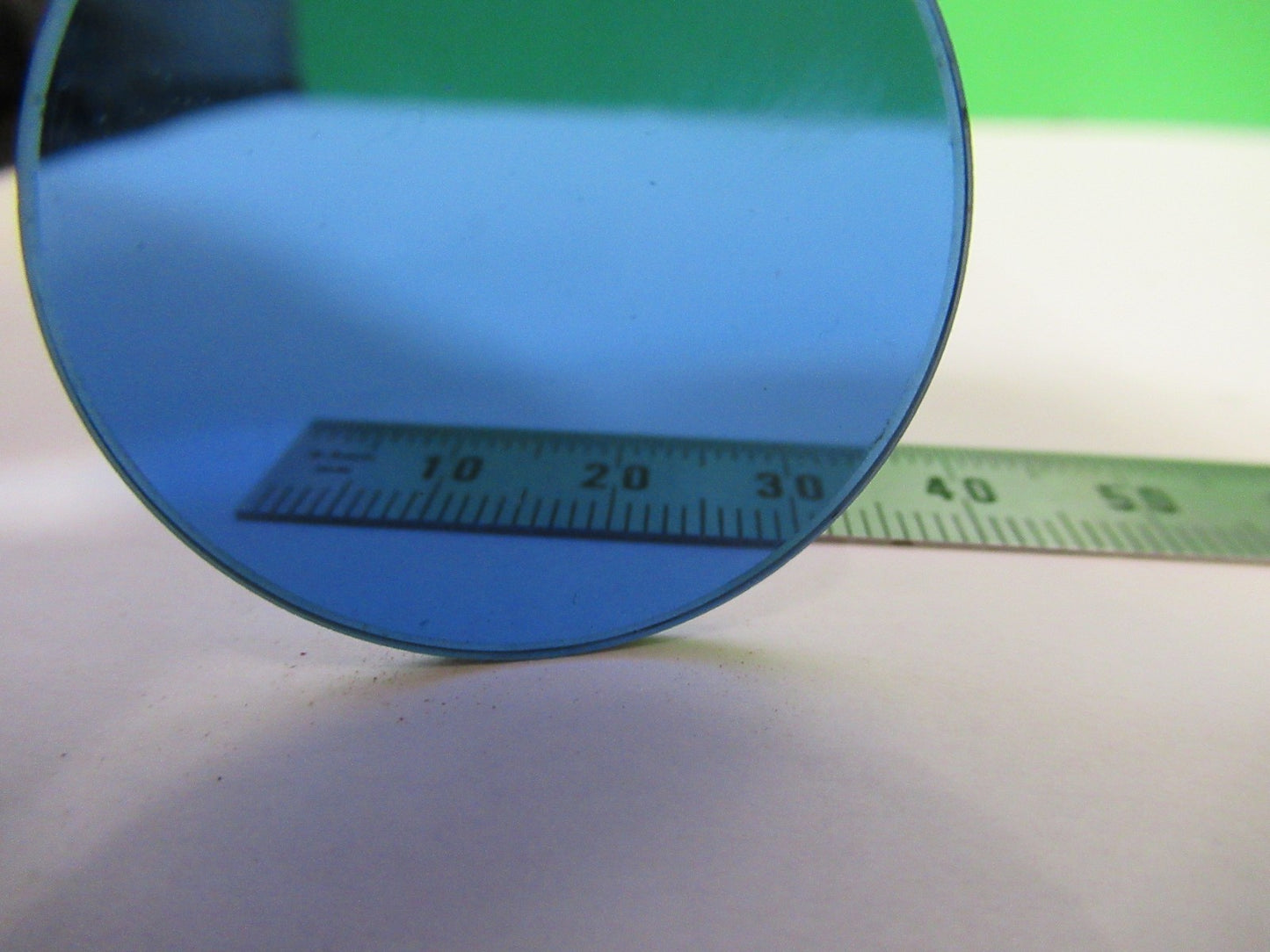 ANTIQUE GLASS BLUE FILTER BAUSCH LOMB MICROSCOPE PART AS PICTURED U9-A-29