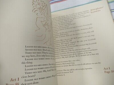 ORIGINAL BOOK PABLO PICASSO LYSISTRATA 1934 SIGNED WITHOUT ETCHINGS AS PICTURED