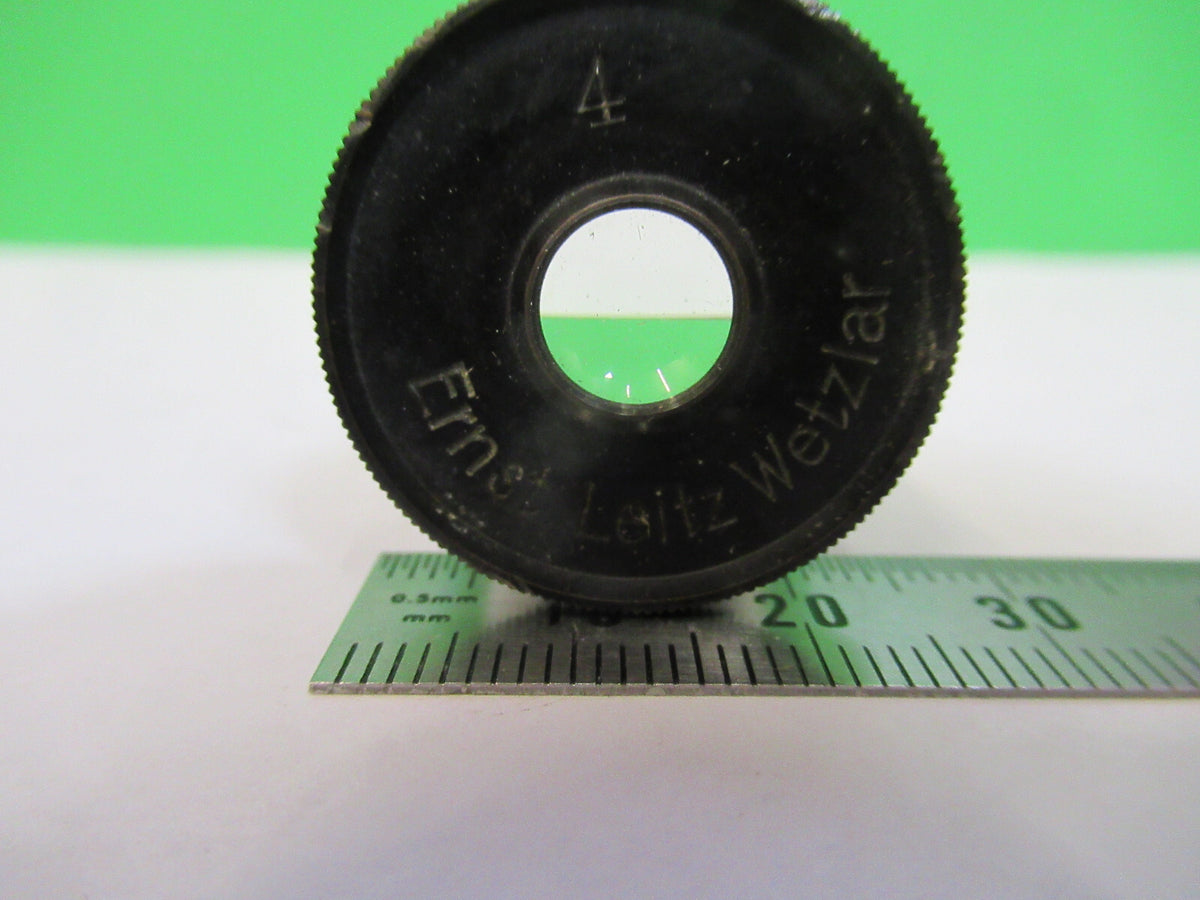 Antique Brass Ernst Leitz Germany "4" Ocular Eyepiece Microscope Part AS Pic