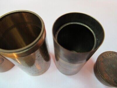 FOR PARTS LOT ANTIQUE BRASS OBJECTIVE CAN MISMATCHED MICROSCOPE PARTS &7B-B-128