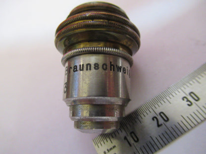ANTIQUE BRASS VOIGTLANDER BRAUNSCHWEIG OBJECTIVE MICROSCOPE AS PICTURED &F8-A-74