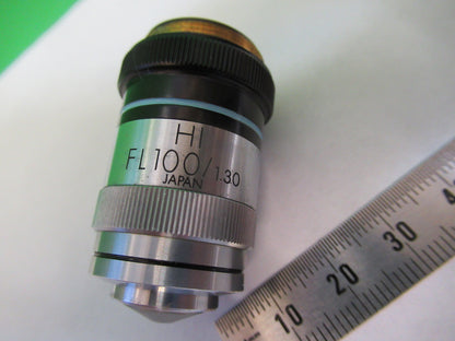 OLYMPUS OBJECTIVE  FL 100X IRIS OPTICS MICROSCOPE PART AS PICTURED &88-A-14