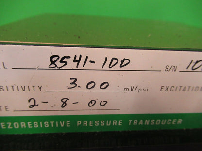 ENDEVCO MEGGITT 8541-100 PRESSURE SENSOR 100 psi  AS PICTURED G3-FT-15