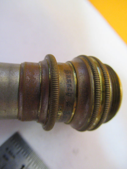 ANTIQUE BRASS BAUSCH LOMB OBJECTIVE 4mm MICROSCOPE PART AS PICTURED Y3-A-45