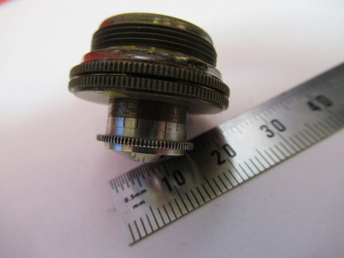 ANTIQUE BRASS BAUSCH LOMB MINI OBJECTIVE MICROSCOPE PART AS PICTURED Q2-59