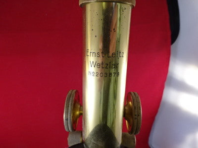 MICROSCOPE ANTIQUE BRASS ERNST LEITZ GERMANY circa 1907 OPTICS AS IS #TC-2