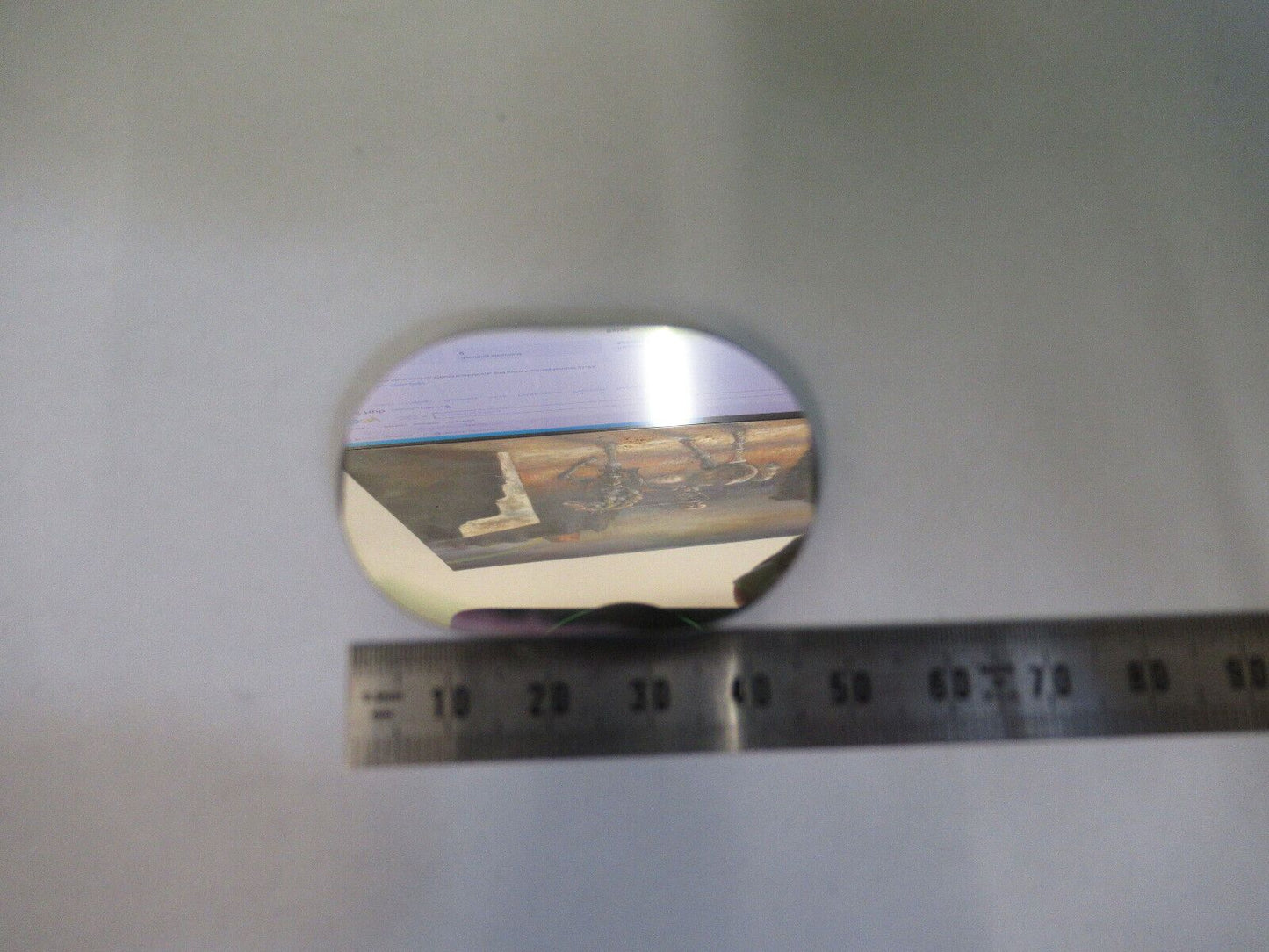 OPTICAL RACETRACK MIRROR [stained edge]  OPTICS AS PICTURED Z1-A-225