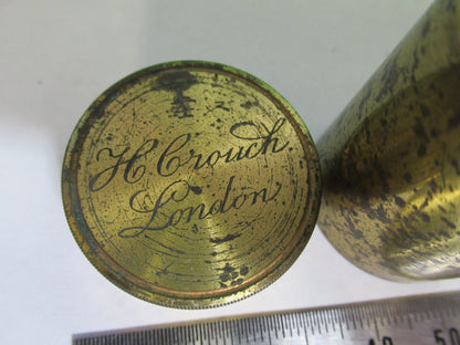 ANTIQUE BRASS EMPTY H. CROUCH UK OBJECTIVE CANISTER MICROSCOPE PART T6-A-29