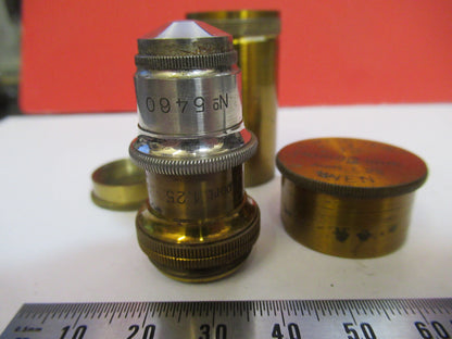 Antique Brass Reichert Austria 1/12 Objective Microscope