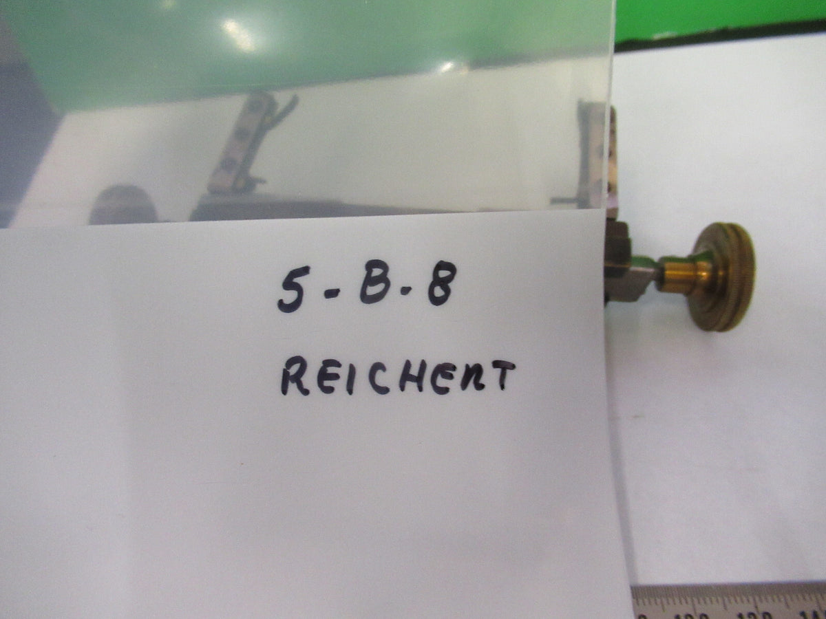 ANTIQUE BRASS STAGE CLIP REICHERT AUSTRIA RARE MICROSCOPE PART AS PICTURED 5-B-8