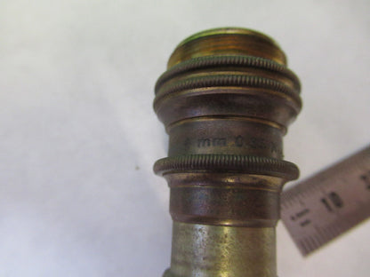ANTIQUE BAUSCH LOMB BRASS OBJECTIVE 4mm MICROSCOPE PART AS PICTURED S7-A-34