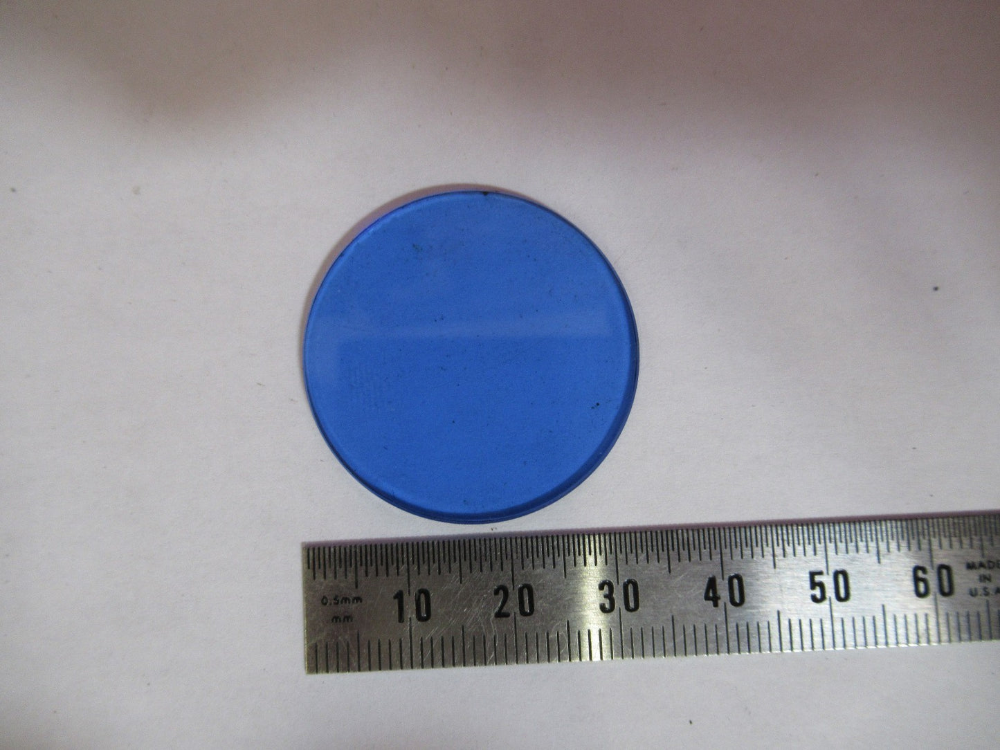 ANTIQUE BAUSCH LOMB GLASS BLUE FILTER OPTICS MICROSCOPE PART AS PICTURED V7-A-21