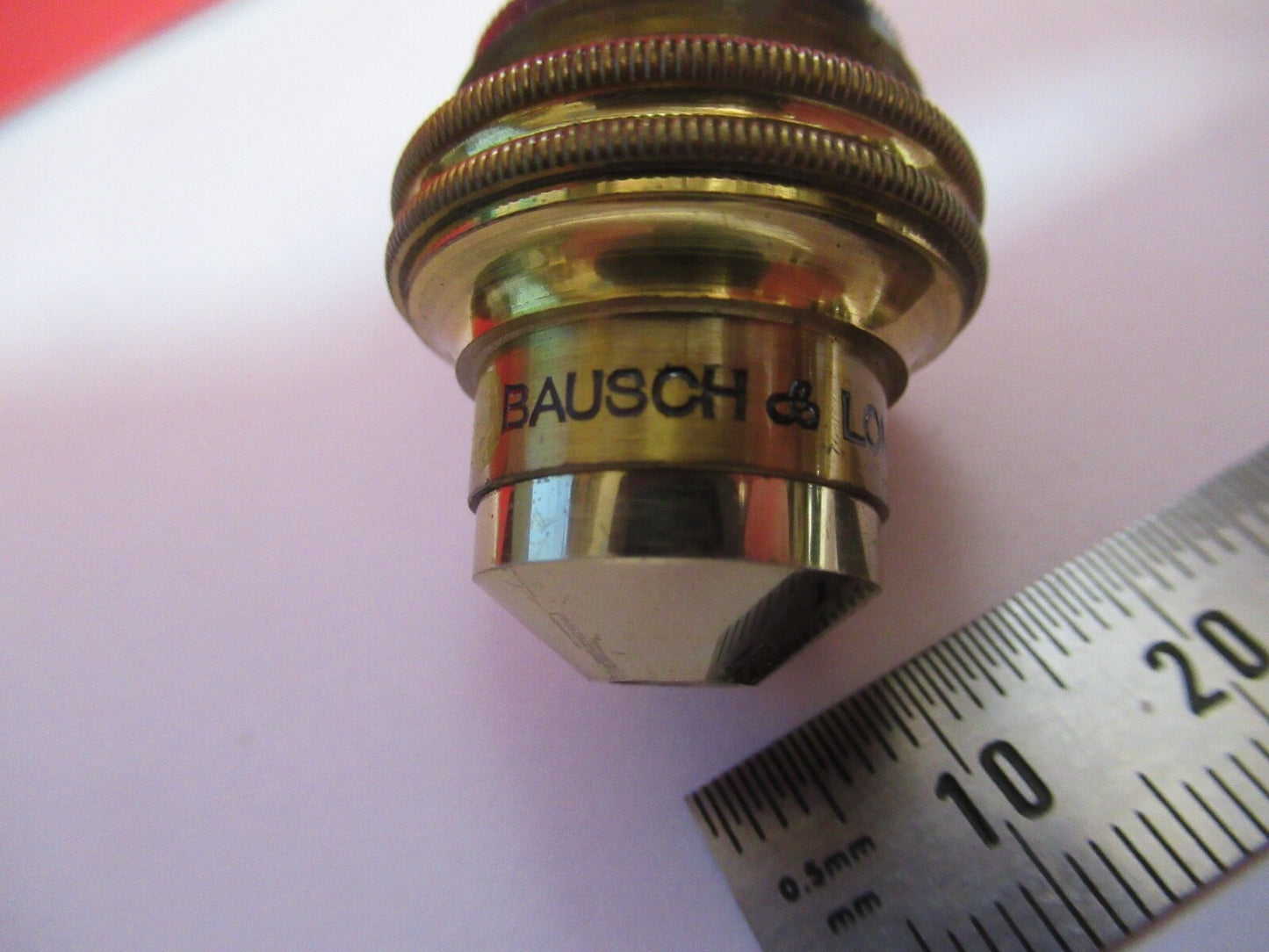 ANTIQUE BRASS BAUSCH LOMB 16mm OBJECTIVE MICROSCOPE PART AS PICTURED Q2-42