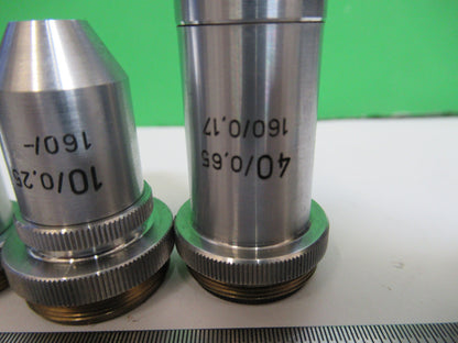 REICHERT AUSTRIA lot objectives 4X 10X 40X MICROSCOPE PART AS PICTURED X5-A-76