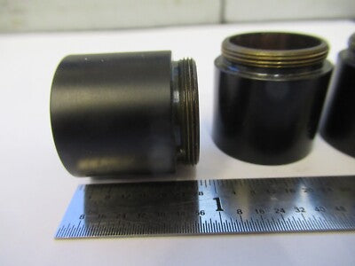 OLYMPUS JAPAN LOT 3 EA BRASS OBJECTIVE EXTENDER MICROSCOPE PART AS PIC &A9-A-39