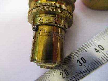 ANTIQUE BRASS RJ BECK LONDON "1/5" OBJECTIVE MICROSCOPE AS PICTURED &F8-A-82