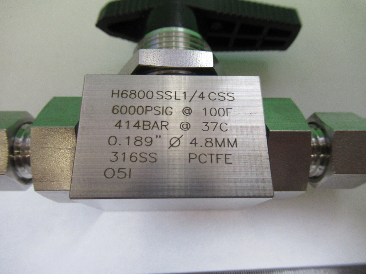 Ham-let High Pressure 6000 Psi Valve Stainless Steel 316