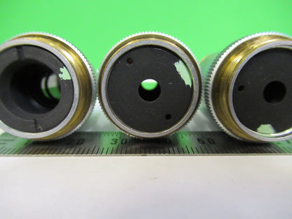 LOT 3ea OBJECTIVE BAUSCH LOMB INDUSTRIAL MICROSCOPE PART AS PICTURED X6-A-64