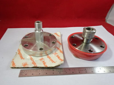LOT 2 EA ULTRA HIGH VACUUM MDC CF FIXTURE ADAPTOR HUNTINGTON AS IS &86-107