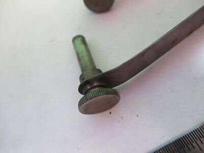 pair clips for ANTIQUE ERNST LEITZ MICROSCOPE PART AS PICTURED &Q9-A-26