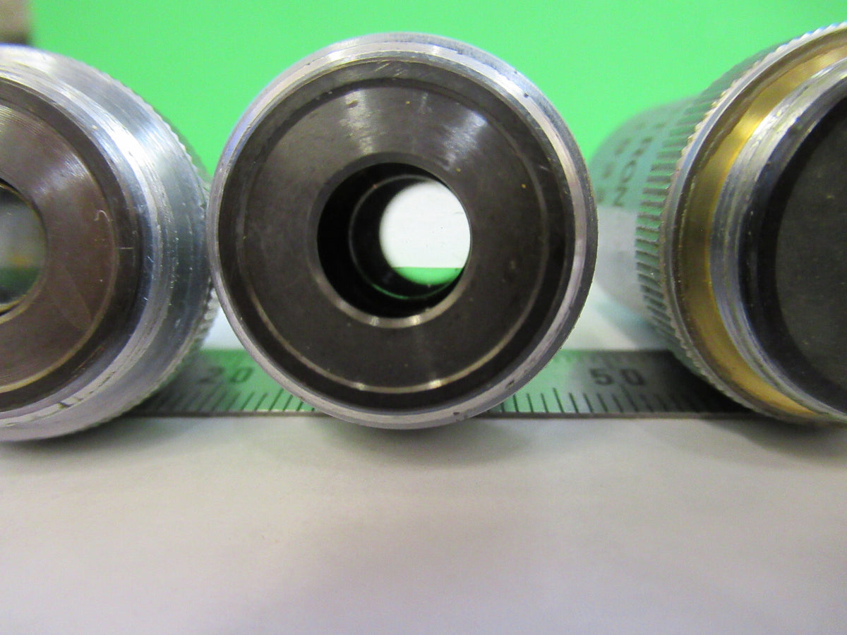 LOT UNITRON JAPAN OBJECTIVE 4X 10X 40X LENS MICROSCOPE PART AS PICTURED X4-A-30