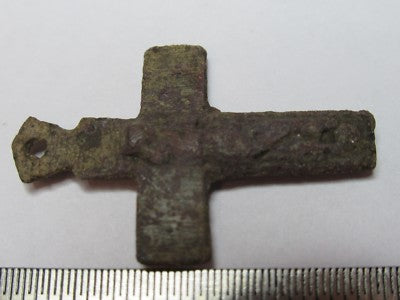 Antique Religious Brass Bronze Cross Very Old from Europe