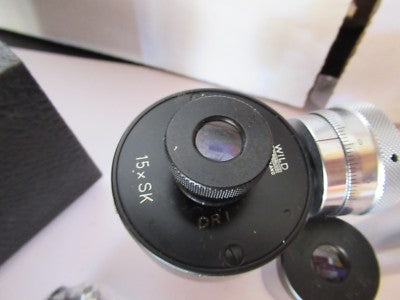 Lot 4 Ea Wild Swiss Eyepieces + Filar 15X Microscope Optics